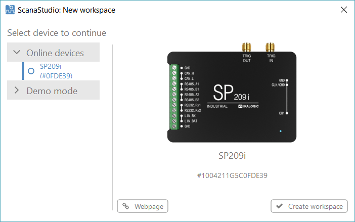 Creating new workspace