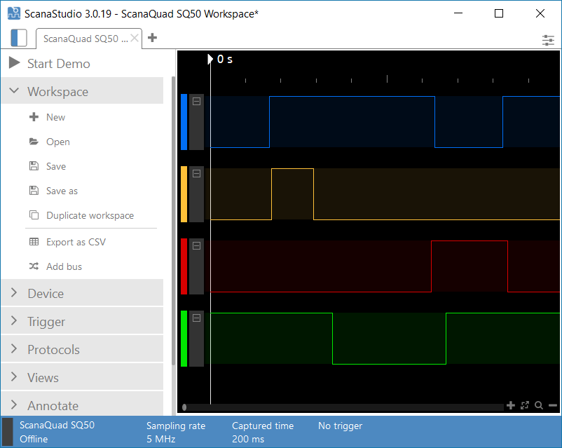 ScanaStudio logic analyzer software