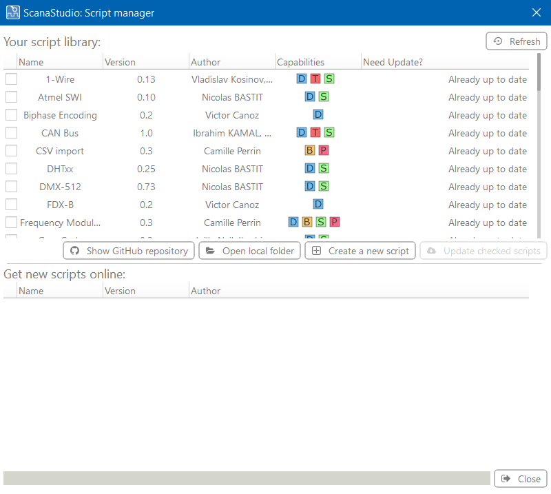 Scripts library manager